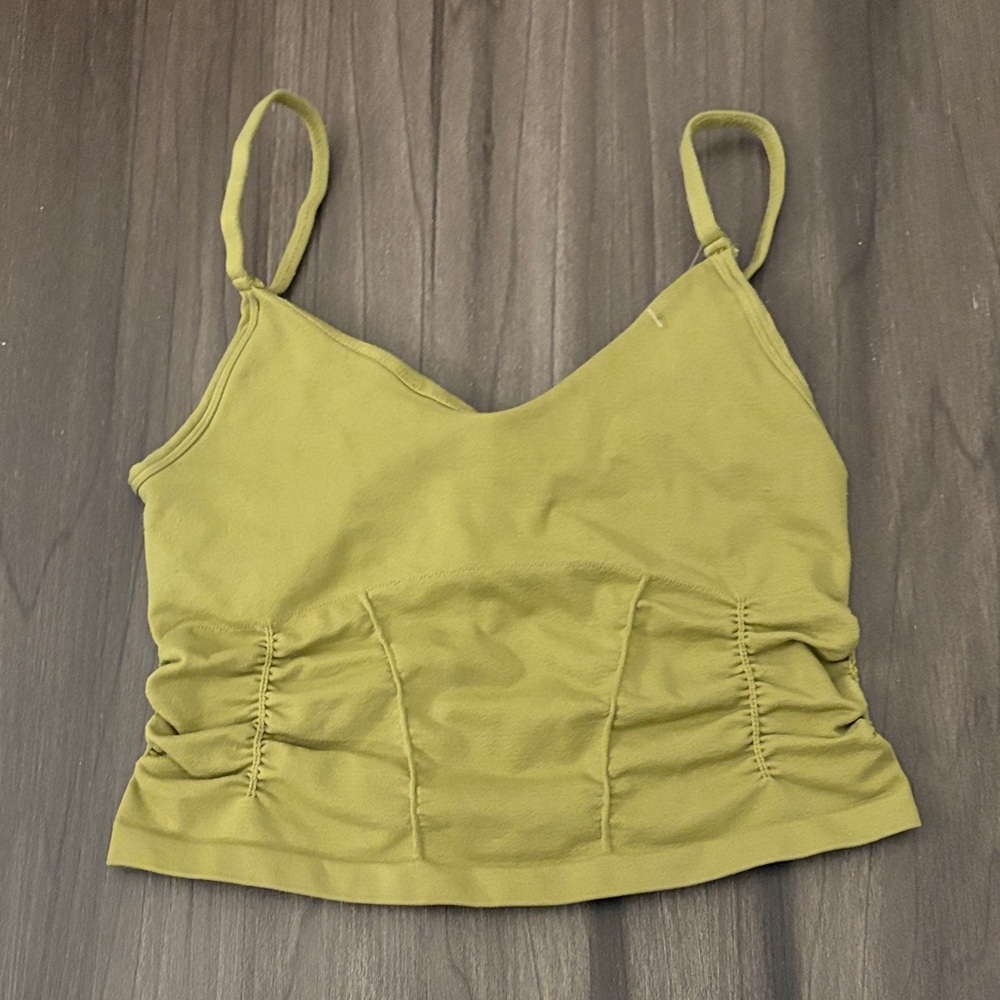 FP Movement Olive Good Karma Ruched Tank